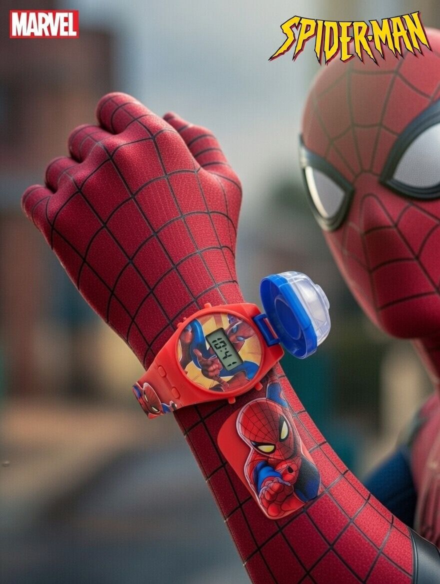 Marvel Kids Toys Light Up Watch for Boys & Girls – Hulk, Spider-Man, Iron Man & Captain America Toy Watch – Adjustable Watch Strap – Party Bag Fillers Kids – Fidget Toys – Toys for Boys Ages 3+