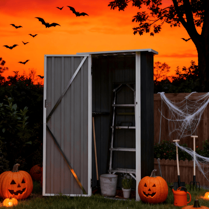 Nordivale Outdoor Garden Shed with Lockable Door|Removable Design for Firewood Logs, Tools, Lawnmower, Bike & Garbage Cans 75cm W X 54cm D X 163cm H