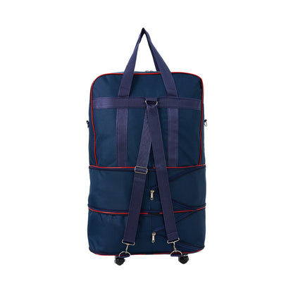 Large Capacity Foldable Travel Bag with Wheels, Oxford Rolling Luggage with Lock, Backpack Travel Duffle, Lightweight Suitcase, Versatile Travel Tote for Airport, Train Travel, Outdoor Trips, Travel Storage Bag, Clothing Protection Bag 1PC