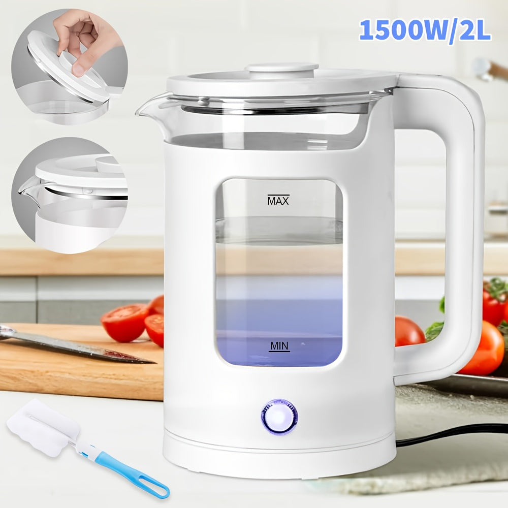 1pc 2L Quickboil Electric Kettle, Send A Sponge Brush, 1500W High Power Fast-Boiling Electric Kettle, 220V Portable Design with Stainless Steel Accents Ideal for Home & Office Use, Multi-Functional Perfect Modern Kitchens