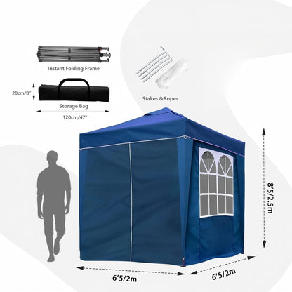 Nordivale Portable 2x2/3x3m Pop-Up Canopy with Enclosure Cloth Sidewalls | Instant Shade & Party Shelter for Gardens, Camping & Events