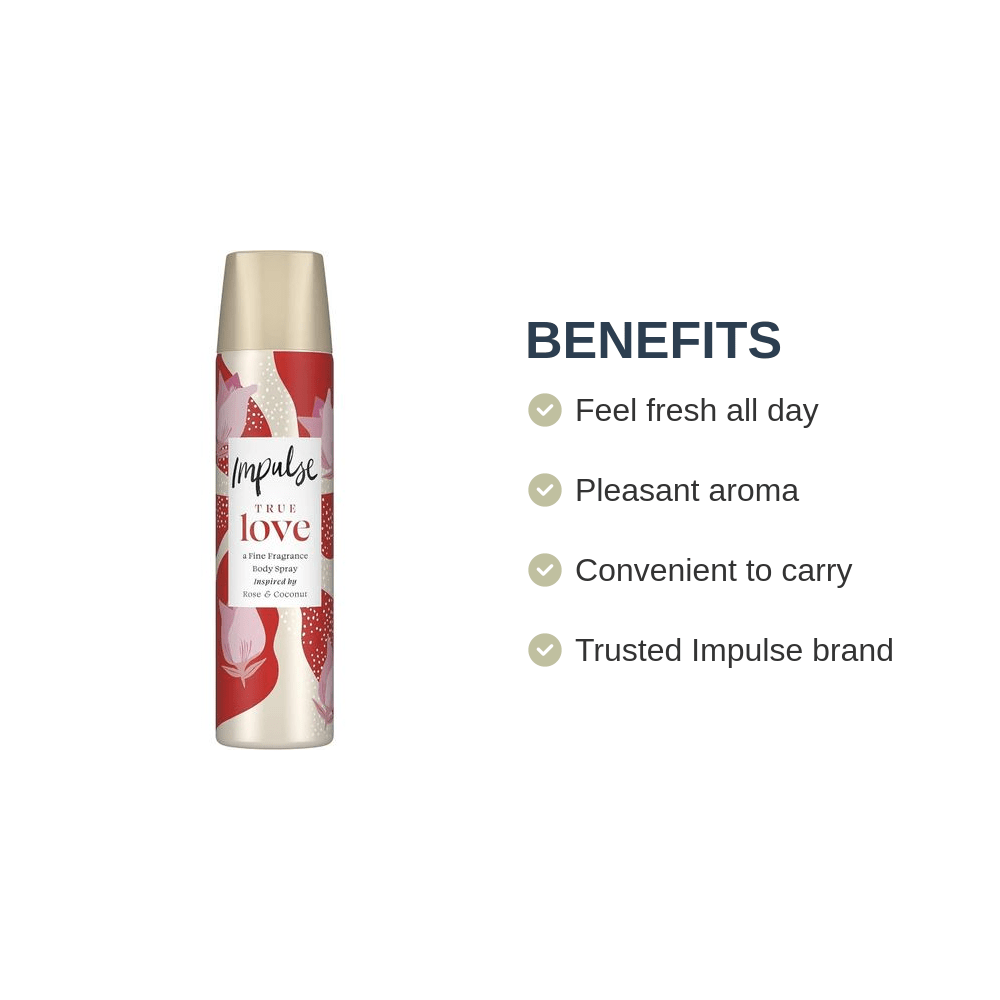 Pack of - 3 Impulse True Love Body Spray 75ml