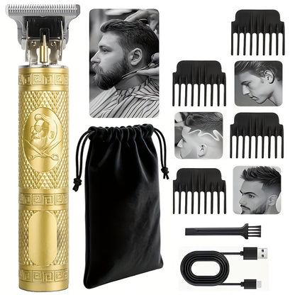 1/2pcs - Professional Cordless Men's Electric Shaver, Hair Clipper, Beard Trimmer, Set - USB Rechargeable, Precision Cutting, Durable Lithium Battery, Hair/beard Trimmer Set with Accessory Limit Comb, Suitable for All Styling Needs