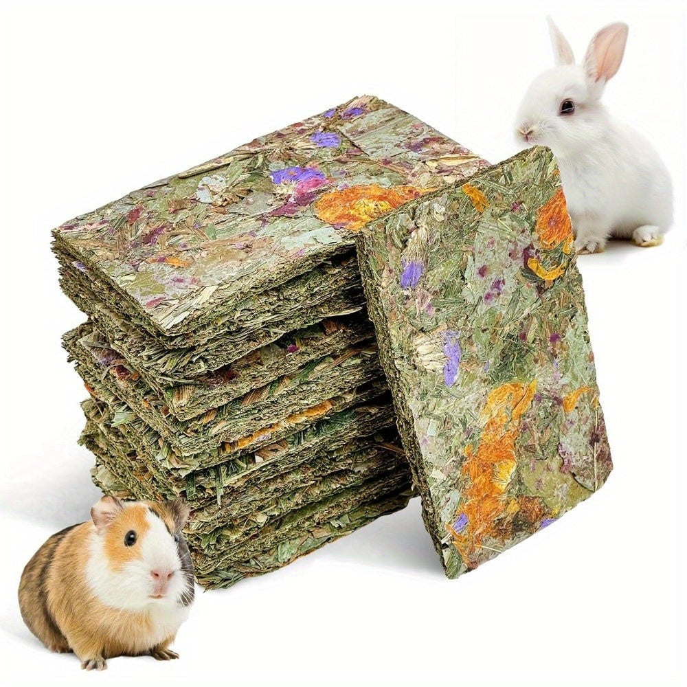 Rabbit Timothy Hay Chew Toys 12 Pack – Natural Bunny Molar Treats with Herbal Flowers or Dandelion & Chicory for Rabbits Guinea Pigs Chinchillas Hamsters & Rats