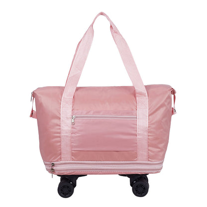 Travel Bag with Detachable Wheels, Expandable Duffel Bags for Women, Foldable Rolling Duffle Bag with Wheels, Carry on Luggage, Gift for Men Women Suitcases