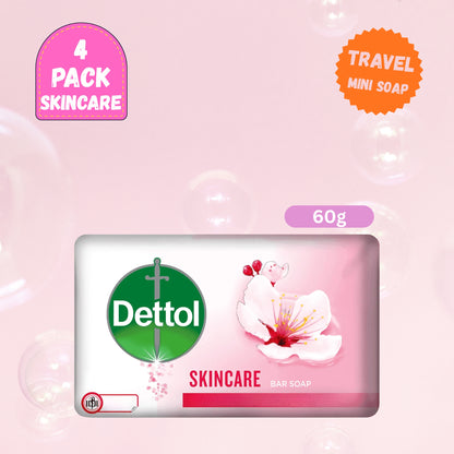 Dettol 4 Pack Soap Bars (Original, Skincare, Cool and Fresh) 60g Each
