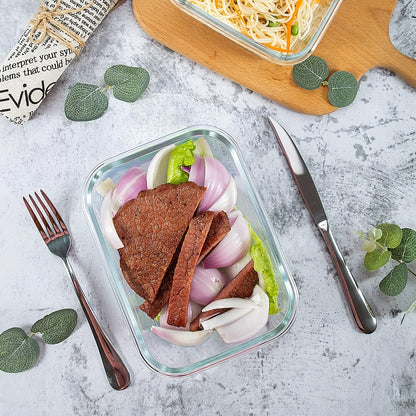 10pcs Glass Food Storage Container with Lid, Meal Preparation Container with Snap Lid, Sealed Lunch Box, High Borosilicate, Suitable for Home And Restaurant Use