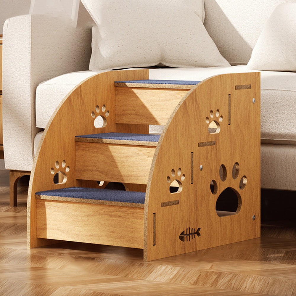 Training Step Ladder | Pet Steps Training | Pet Stairs | Indoor Pet Stairs | Dog Ramp | High Bed Climbing Dog Bed Steps Non-slip Wooden Dog Stairs For Large/medium/small Dogs & Cats Pet Supplies 30*40*35cm