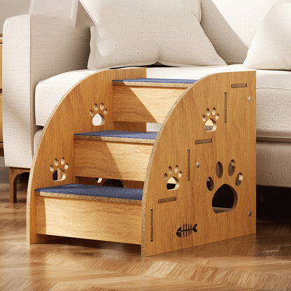 Training Step Ladder | Pet Steps Training | Pet Stairs | Indoor Pet Stairs | Dog Ramp | High Bed Climbing Dog Bed Steps Non-slip Wooden Dog Stairs For Large/medium/small Dogs & Cats Pet Supplies 30*40*35cm