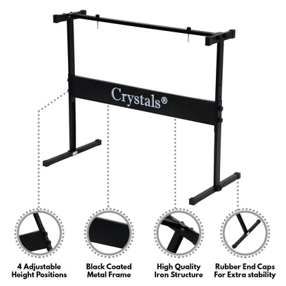 Full-Size Keyboard Stand – Adjustable X-Frame Piano Stand with Non-Slip Rubber Caps, Heavy-Duty Steel Construction, Foldable Design for Digital Pianos, Keyboards & Synthesizers