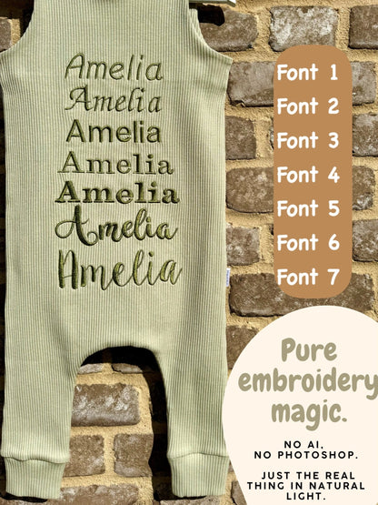 Soft Cotton Baby Dungarees, Personalised or Plain, Embroidered, 9 Colours, From Newborn to 3 Years - Ideal Baby Shower Gifts, Personalised Baby Gifts, Baby Clothes, New Baby Gifts