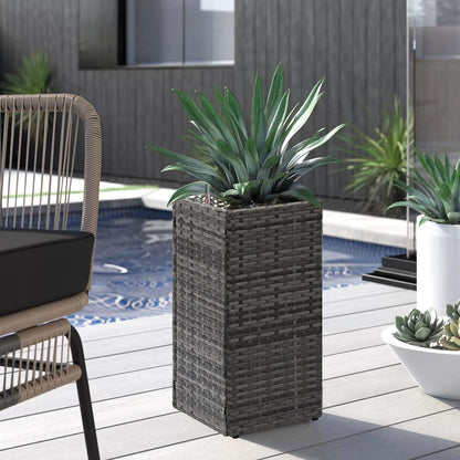 Taylor & Brown 2 Pack Tall Rattan Wicker Planters with Removable Liner, Large Indoor Outdoor Plant Pots 61cm x 30.5cm