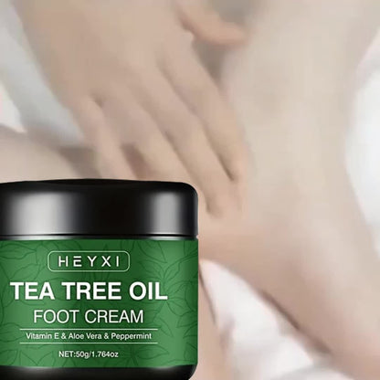Tea Tree Foot Cream, 3PCS*50g, Enriched with Vitamin E, Aloe Vera and Mint, Highly Moisturizing, Softening and Smoothing, Long-Lasting Fresh Scent, Anti-Crack Cream, for Dry, Rough and Cracked Hands and Feet, Foot Care for Hands and Feet