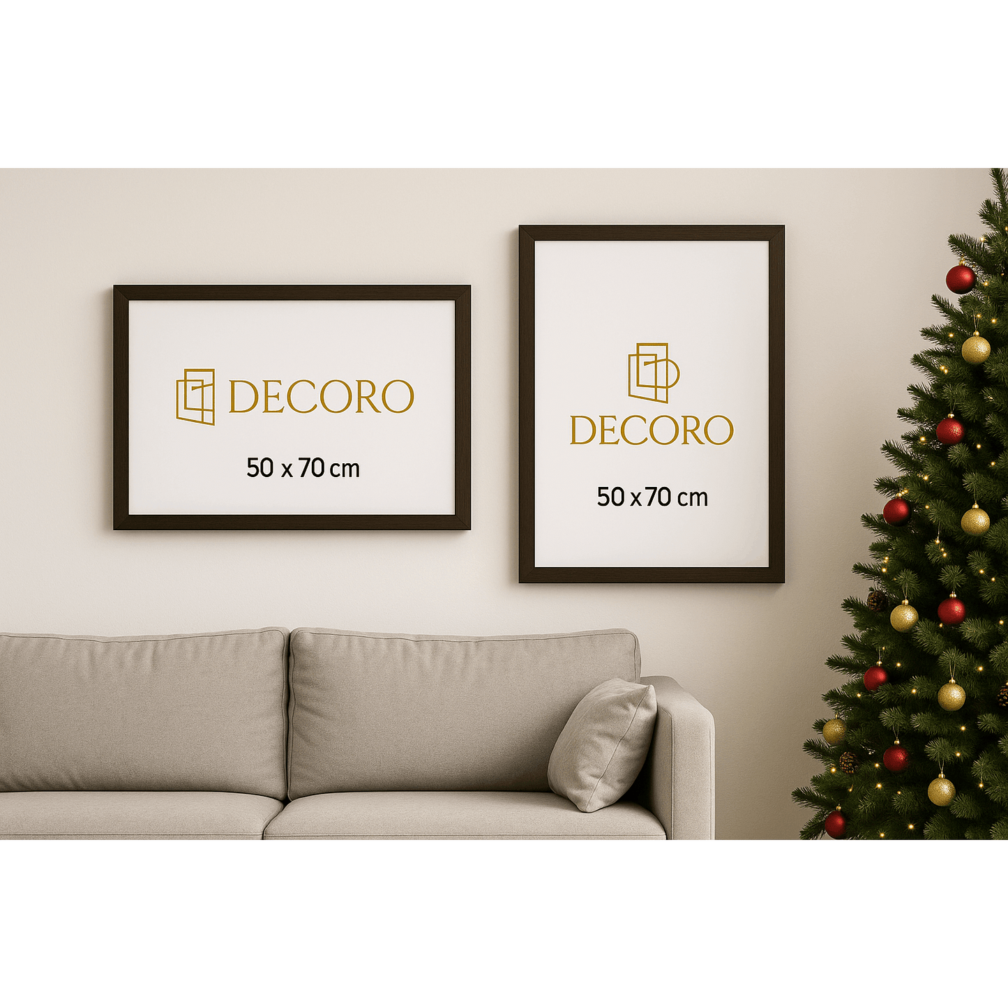 DECORO 50×70 cm Black Wooden Poster Frame – Large 500×700 mm Picture Frame – Ideal for Jigsaw Puzzles, Christmas Gifts, Holiday Prints & Wall Art