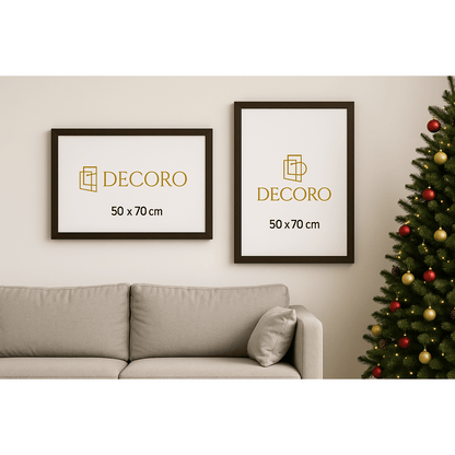DECORO 50×70 cm Black Wooden Poster Frame – Large 500×700 mm Picture Frame – Ideal for Jigsaw Puzzles, Christmas Gifts, Holiday Prints & Wall Art