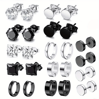 Hot Selling Fashion Earring Set Stainless Steel Hip Hop Men'S Stud Earrings Eaby Personalized Cross-Border Earrings
