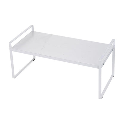 Multi-Tier Storage Rack, Mug Shelves for Desks, Black/White/Natural Wooden and Metal Countertop Organizer Shelf, Display Rack, Perfect for Dormitories Home Office Kitchen Bathroom
