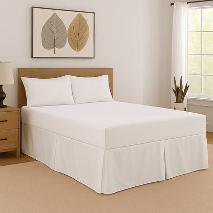 Base Valance Sheets Easy Care Plain Box Pleated Platform Bed Sheets in All Size
