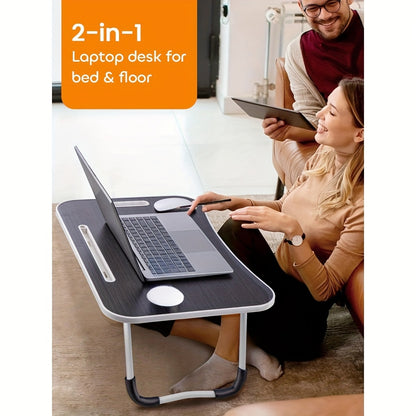 Laptop Lap Tray Table for Bed Sofa 60x40cm Foldable MDF Portable Folding Desk Breakfast Tray Notebook Stand Ergonomic Design