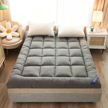 Hotel Quality Mattress Topper 10cm- Ultra-Soft Microfiber, Anti-Shift & Even Weight Distribution, UK Bed Sizes Single/Double/King/Super King, Grey, 1200GSM
