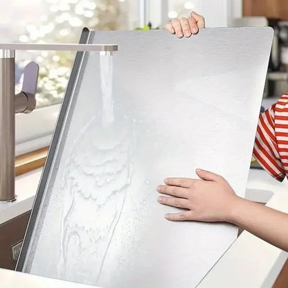 1PC 50*40cm/70*58cm Stainless Steel Chopping Board, Double-Sided Food Grade Stainless Steel, Smooth & Durable for Kitchen & Catering