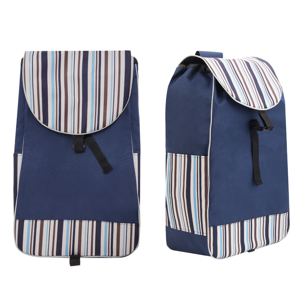 Shopping Trolley Replacement Bag Blue – Foldable Lightweight Bag with Sturdy Handles & Side Pockets for Grocery Shopping, Supermarket, Travel & Errands, 33x20x57cm (Bag Only)