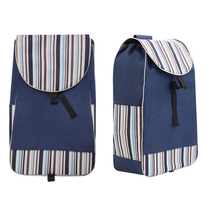 Shopping Trolley Replacement Bag Blue – Foldable Lightweight Bag with Sturdy Handles & Side Pockets for Grocery Shopping, Supermarket, Travel & Errands, 33x20x57cm (Bag Only)