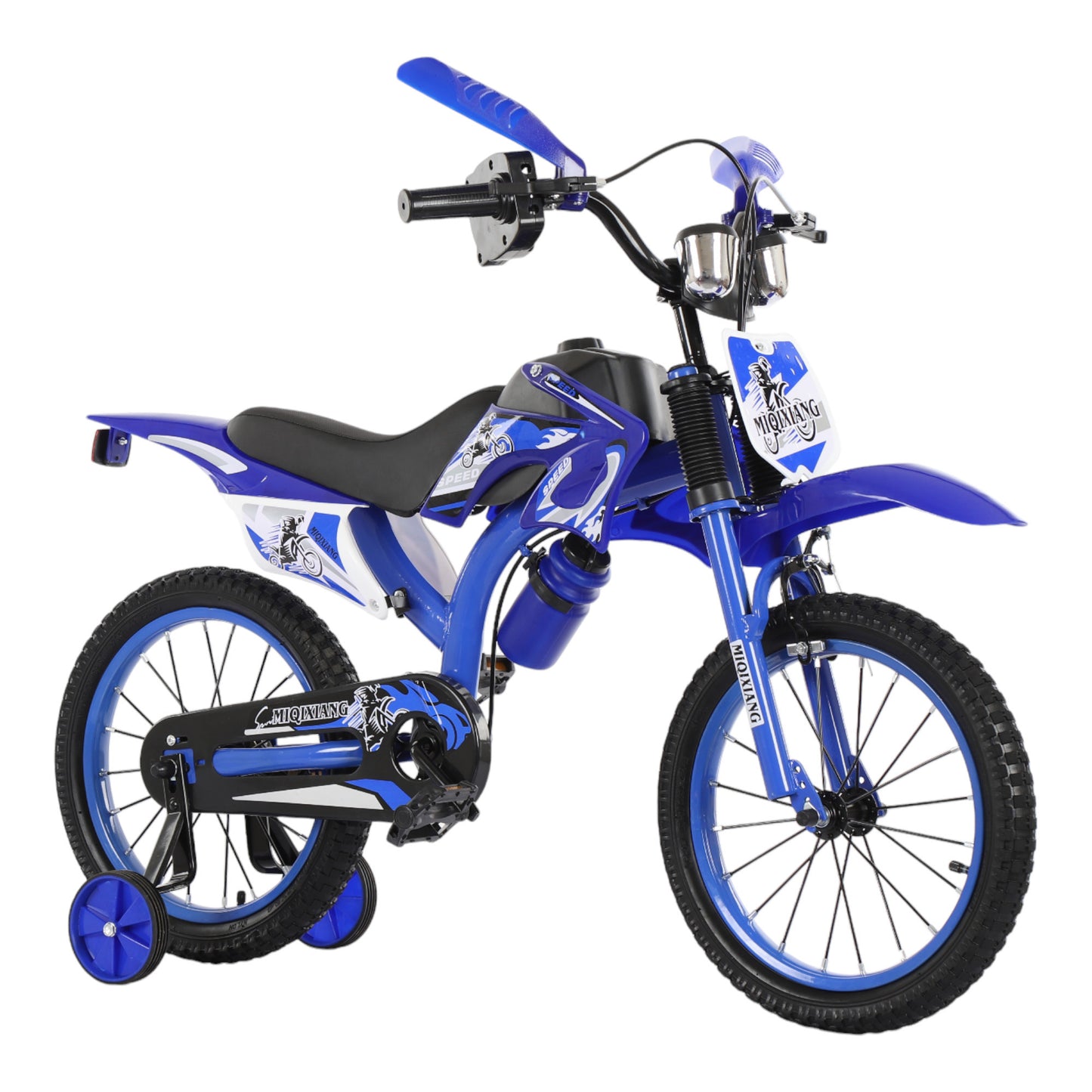 Touch of Venetian 12" / 16" Boys Motorcross Bike with Stabilisers Black Red Green Blue Moto Wheels Kids Bicycle for Ages 2-9 Years Old Motorcycle Sound Motorcross