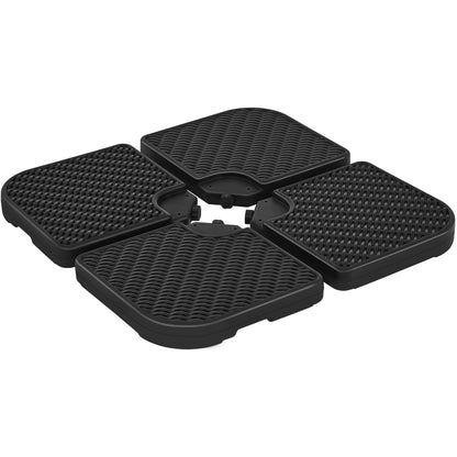 Costoffs 4-piece Umbrella Base Stand Fillable Patio Umbrella Base with Anti-slip Base, Cantilever Market Umbrella for Outdoor/Lawn/Garden/Backyard, Black