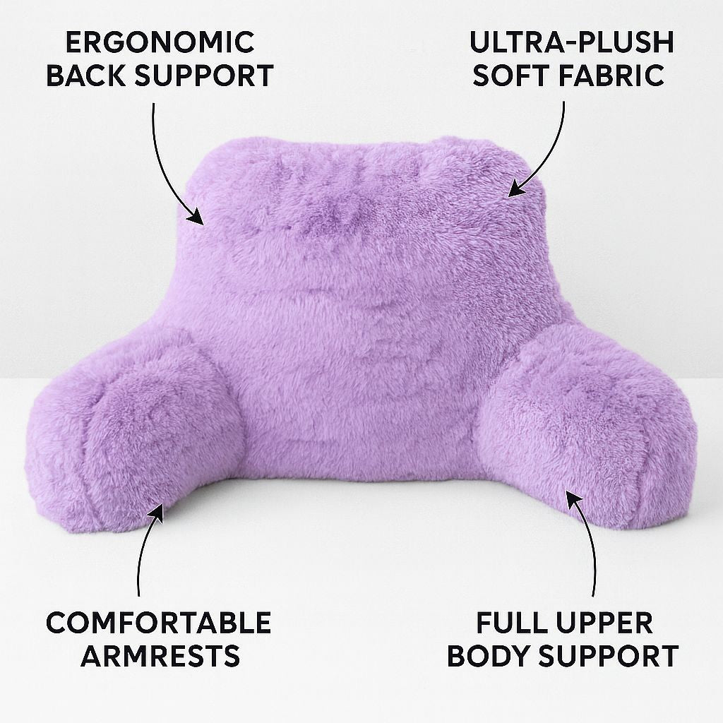 Teddy Fleece Reading Pillow with Arms – 65 x 40cm