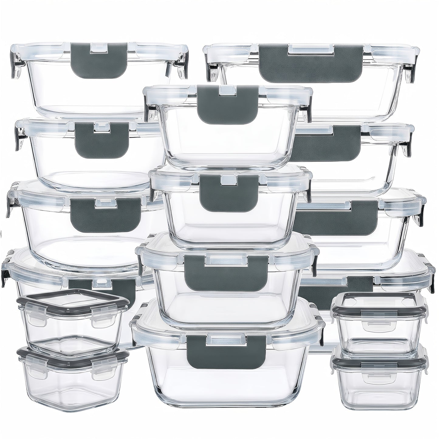 Pack of 24 (12 Glass Bowls And 12 Lids) Glass Crisper, Candy Tray with Sealed Lid, Candy Jar, Microwave Safe, Dishwasher Safe, Holiday Gift for Family, Lunch Bento Boxes