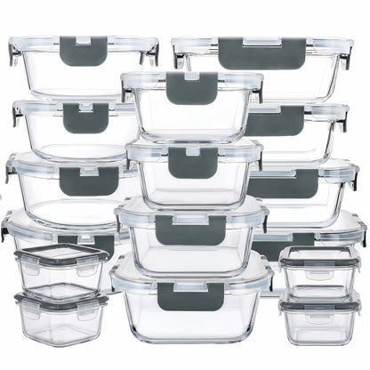 Pack of 24 (12 Glass Bowls And 12 Lids) Glass Crisper, Candy Tray with Sealed Lid, Candy Jar, Microwave Safe, Dishwasher Safe, Holiday Gift for Family, Lunch Bento Boxes