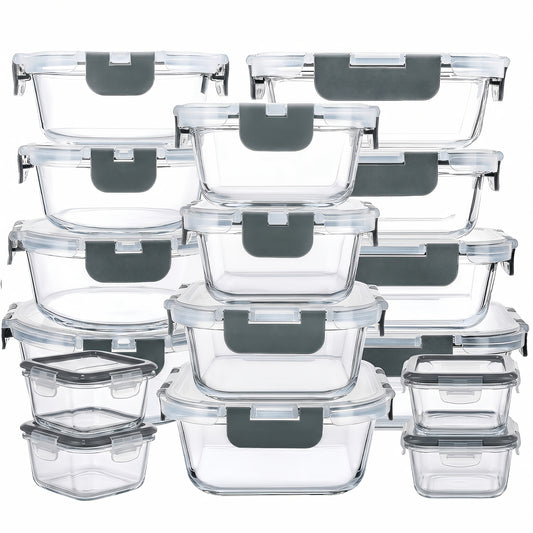 Pack of 24 (12 Glass Bowls And 12 Lids) Glass Crisper, Candy Tray with Sealed Lid, Candy Jar, Microwave Safe, Dishwasher Safe, Holiday Gift for Family, Lunch Bento Boxes