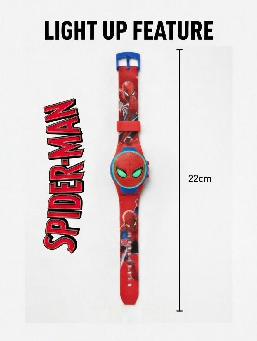 Marvel Kids Toys Light Up Watch for Boys & Girls – Hulk, Spider-Man, Iron Man & Captain America Toy Watch – Adjustable Watch Strap – Party Bag Fillers Kids – Fidget Toys – Toys for Boys Ages 3+