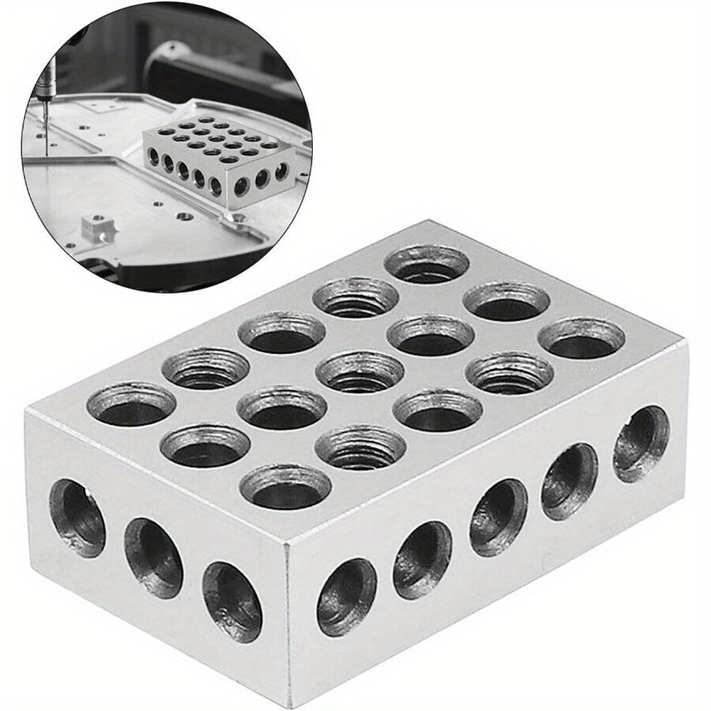 Precision 1-2-3 Clamping Blocks Set of 2 – Hardened Steel 23 Holes Metric & Imperial, 0.0001" Accuracy for Machining Milling & Workshop Setup