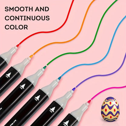 Double-Ended Art Markers Set 170 or 206 Colours with Storage Base Smooth Blending for Sketching Illustration Comics Painting Design
