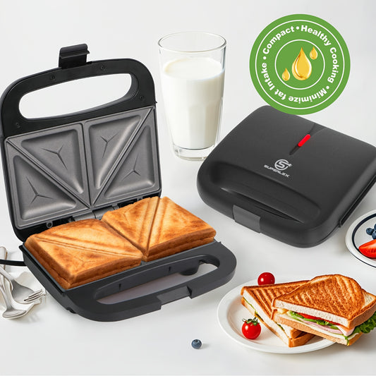 SUPERLEX Sandwich Maker 750W 4 Slice Toastie Toaster with Cool Touch Handle And Non-Stick Plates with Automatic Temperature Control for Perfect Panini Press And Grilled Cheese