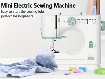 Mini Sewing Machine For Beginners, 42pcs Kit Small Sewing Machine With Extension Table, 12 Patterns, Light, Dual Speeds, Double Thread, Foot Pedal Portable Sewing Machine For Kids Adults
