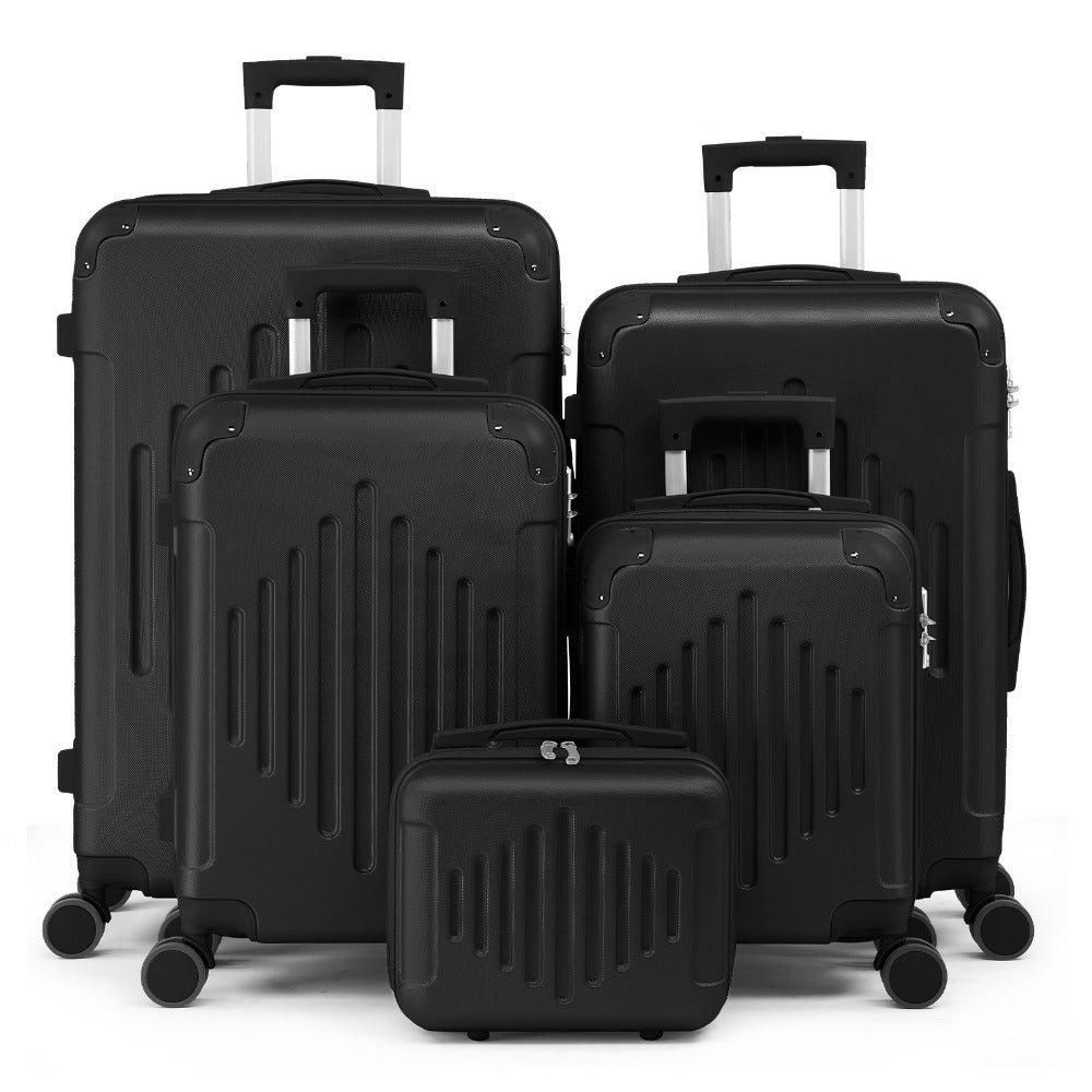 5-Piece Hard Shell Spinner Luggage Set for Family & Group Travel – 12 16 20 24 28 Inch Lightweight Suitcases with Carry-On | 5 Colours | Free UK Delivery