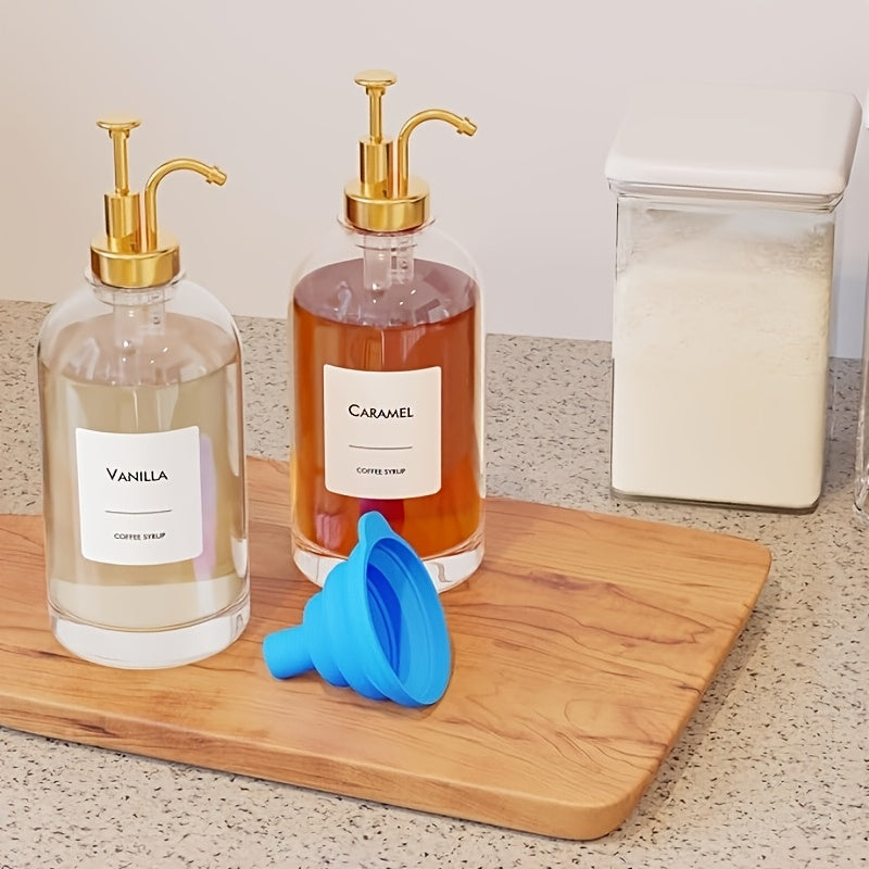 4pcs Oil Bottles, Pump Bottles, Coffee Bar Additions, Coffee Syrup Dispenser - Squeeze Bottles, Coffee Machine Supplies, Coffee Bar Syrup Pump Dispenser, Suitable for The Kitchen