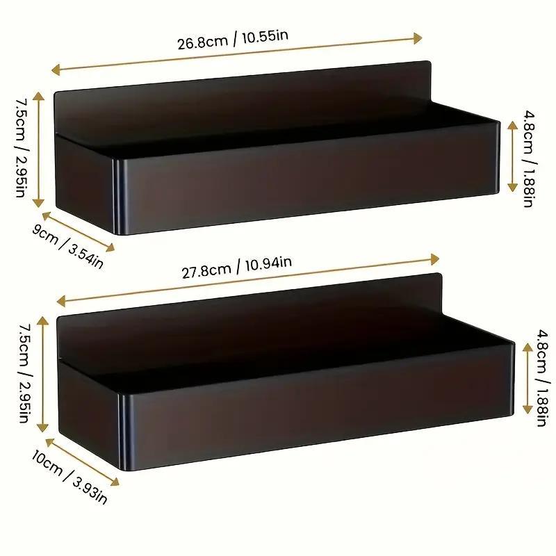 2-Pack Large Magnetic Plastic Storage Baskets, Suitable for Fridge, Microwave and Washing Machine - Multifunctional Kitchen Organizer with Spice Rack Holder on Refrigerator Side Panel Gap, Fridge Organizers And Containers, Fridge Storage, Fridge Accessori