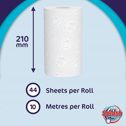 Kitchen Towels. Splash 2-ply Quilted Paper Rolls. . Responsibly Sourced. Strong. 10m per Roll
