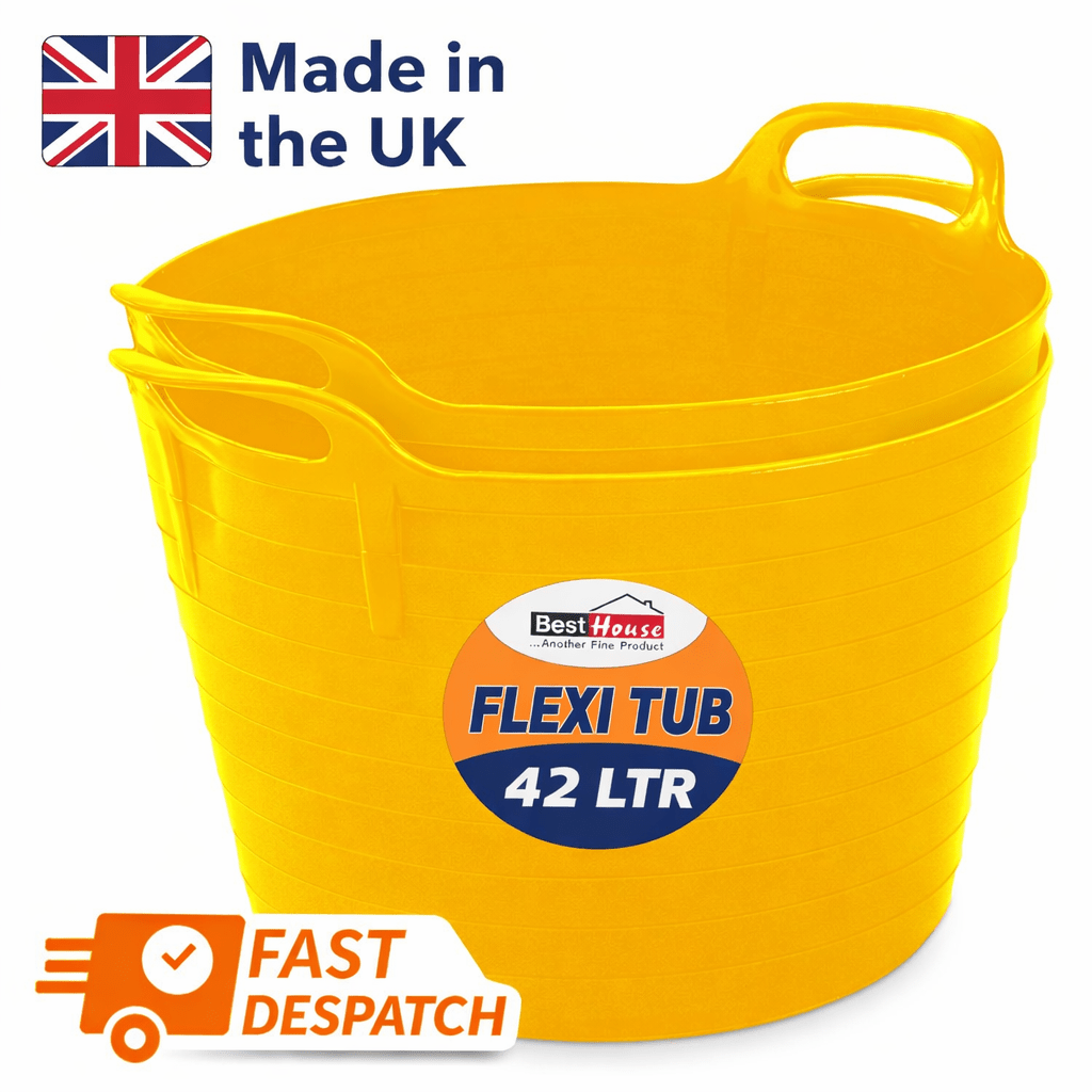 45L Heavy Duty Flexi Tub Bucket Large Garden Storage Carry Tub Multi Colour