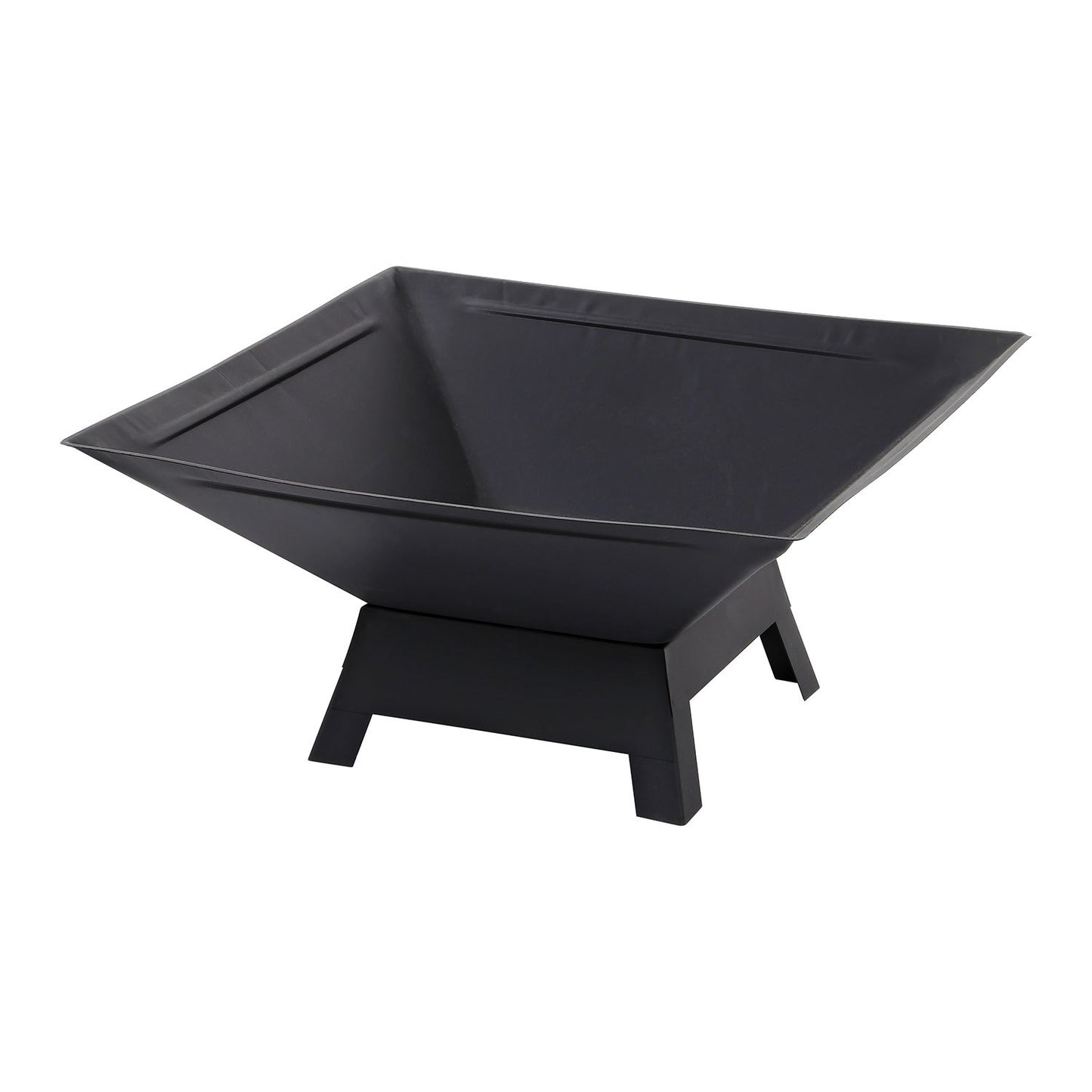 Taylor & Brown Square Fire Pit with BBQ Grill Heater Outdoor Garden Black Barbeque Metal Brazier Patio Decor Firepit Stove Portable Heat Mesh Cover for Camping or Picnics