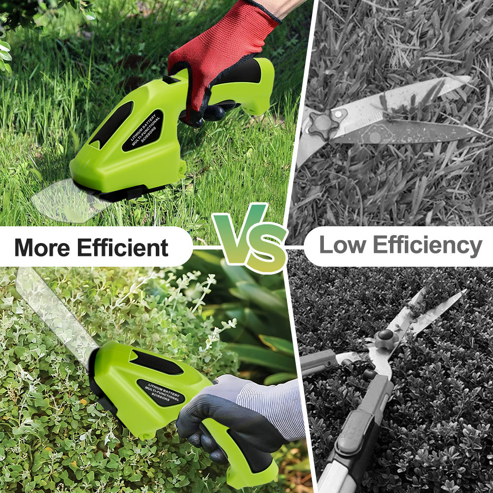 Machine Only Cordless Hedge & Grass Trimmer, Portable 2-in-1 Electric Handheld Hedge Trimmer & Pruner, Handheld Garden Tool Easy to Use for Professionals and Homeowners, Hedge Trimmer Electric, Home Gardening Tool, Comfortable Grip Handle, Durable Constru