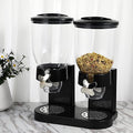 Cereal Dispenser with Airtight, Plastic, Dual-Chamber Grain Kitchen Oats, Snacks