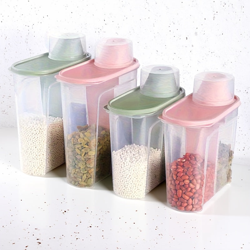 Cereal Storage Container with Airtight, Plastic, 4 Pack, 2pcs Large + 2pcs Small - 2pcs Large + 2pcs Small option