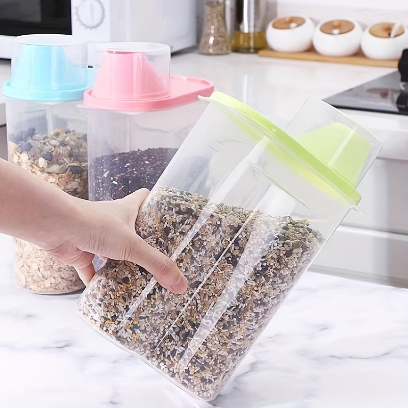 Cereal Storage Container with Airtight, Plastic, 4 Pack, 2pcs Large + 2pcs Small - product gallery image 6