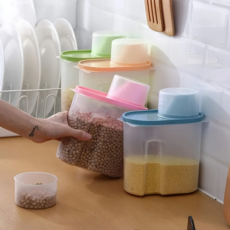 Cereal Storage Container with Airtight, Plastic, 4 Pack, 2pcs Large + 2pcs Small - product gallery image 9