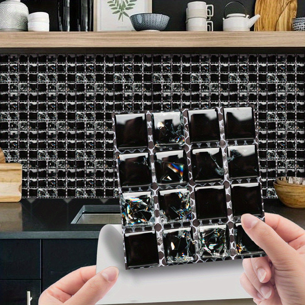 60pcs 10cm Stickers Film Creative Stickers Simulation Decoration DIY Wall Stickers Floor Plane Stickers Kitchen Bathroom Decor Wall Decal (Single Sticker Size 10cm*10cm)
